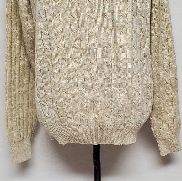 Rare Vintage 60s Onbian Butter Yellow Corded Knit Fisherman Sweater Crewneck Med - Picture 4 of 11